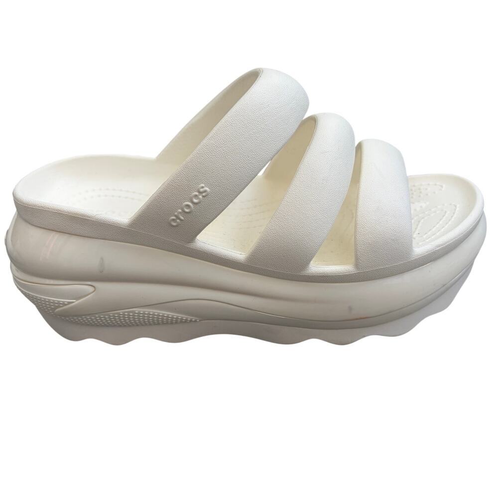 Crocs White Mega Crushâ Triple Strap Sandal Women's Sz 10